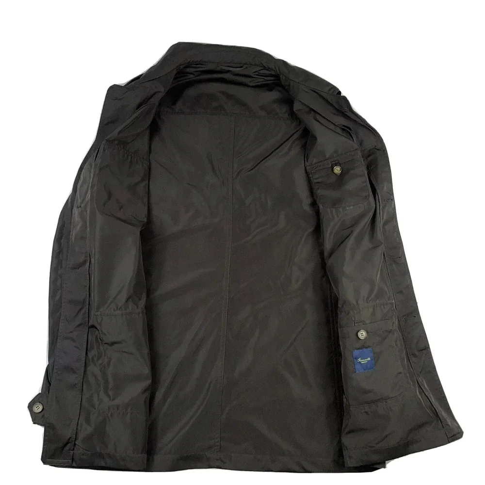 Giannetto Brown Lightweight Cotton Nylon Military Rick Jacket Size 54 NWT